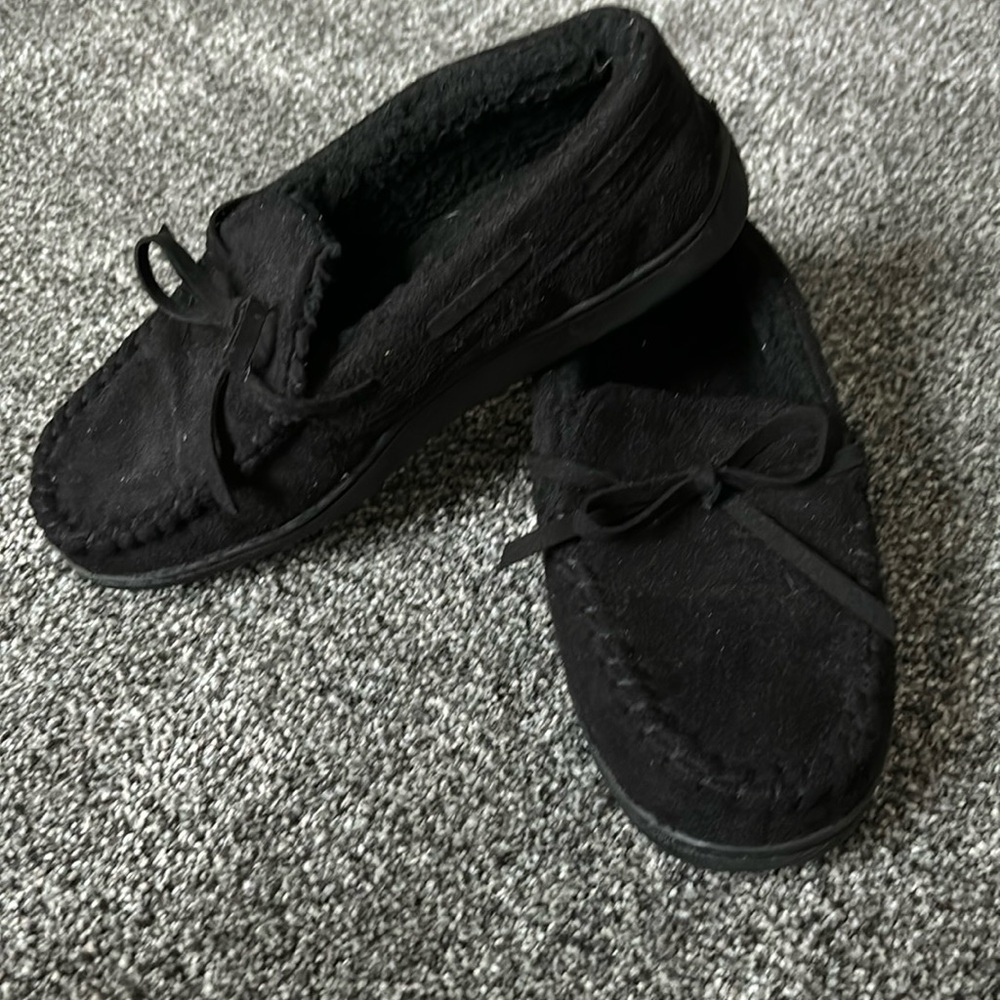 🎈Black moccasin slippers